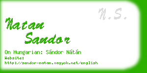 natan sandor business card